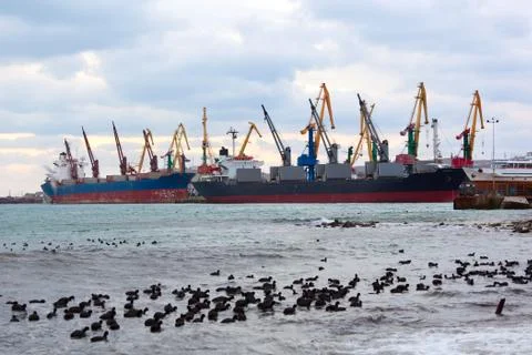 Huge container cargo ship Stock Photos