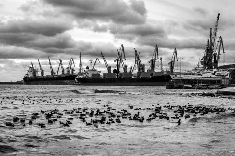 Huge container cargo ship Foto stock