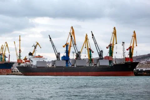 Huge container cargo ship Stock Photos