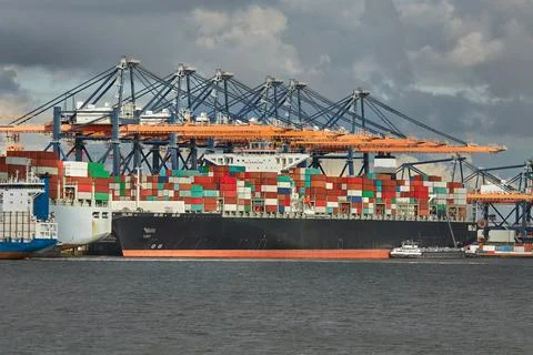 Huge Container Ship Stock Photos