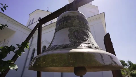 Huge copper bell Stock Footage 147388867