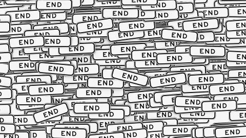 Huge Correctly Oriented Pile of End Traffic Signs Stock Illustration