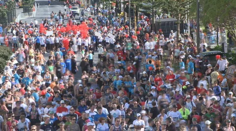 Huge crowd gathers timelapse Stock Footage 329695