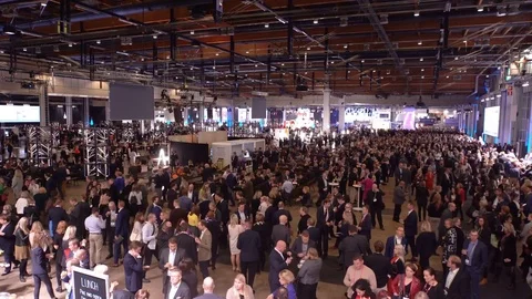 Huge crowd in hall during Nordic Business Forum Stock Footage 80922314