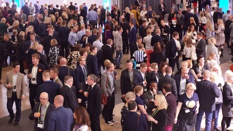 Huge crowd in hall during Nordic Business Forum Stock Footage 80922783