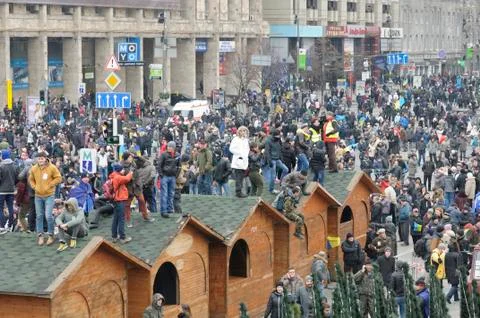 Huge crowd, mass demonstration Stock Photos