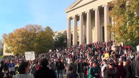 Huge crowds at the Jon Stewart Stephen Colbert rally in Washington D.C. Stock Footage