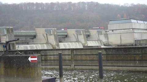 Huge Dam Building Stock Footage 50882689