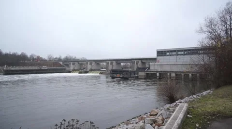 Huge Dam Building Stock Footage 50882690