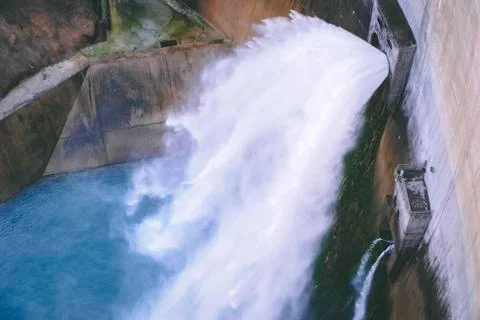Huge dam gates are open 6 Stock Photos