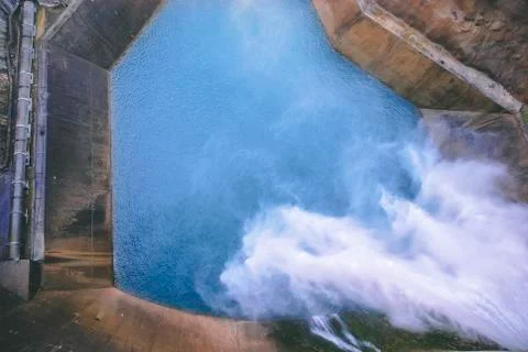 Huge dam gates are open 7 Stock Photos