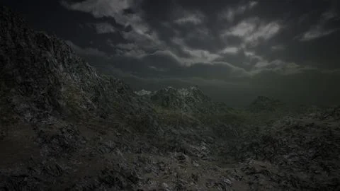 Huge Dark Clouds over Scottish Highlands 스톡 일러스트