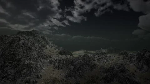 Huge Dark Clouds over Scottish Highlands Illustrazione stock