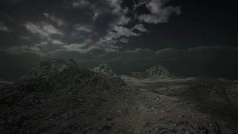 Huge Dark Clouds over Scottish Highlands Stock Illustration