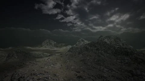 Huge Dark Clouds over Scottish Highlands Stock Illustration
