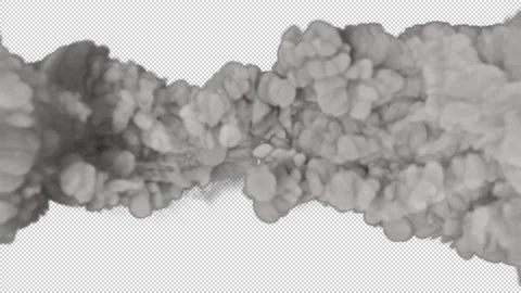 Huge dense rocket launcher smoke blowing on alpha background Stock Footage 237613456
