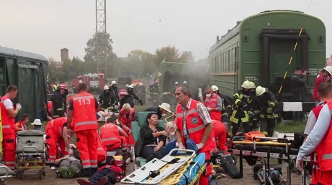 Huge Disaster, Paramedic in action Stock Footage 41859068