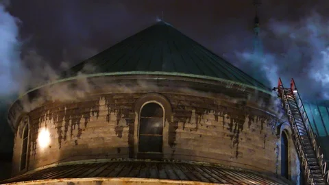 Huge dome on fire Stock Footage 105349814
