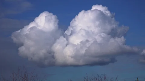 Huge dramatic clouds are flying in the blue sky Stock Footage 105351001
