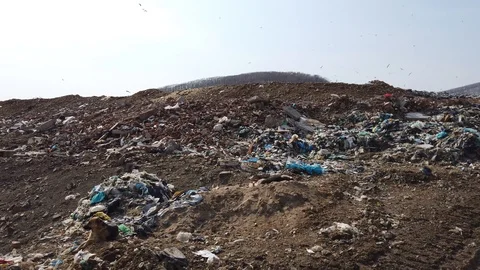 A huge dump of household waste. Stock Footage 126500984