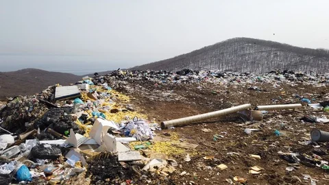 A huge dump of household waste. Stock Footage 126501001