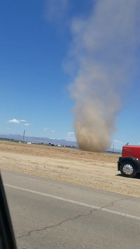 Huge Dust Devil in the Desert, San Tan Valley, Arizona, USA - 30 May 2019 Stock Footage 205219300