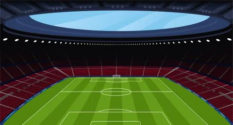 A huge empty soccer stadium Stock Illustration