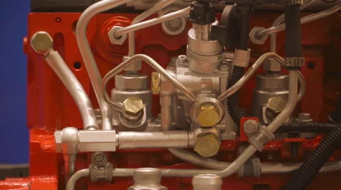 Huge Engine From the Micro to the General Plan Video stock 68601139