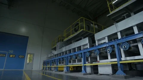 Huge Equipment in Empty Factory Storage Stock Footage 72739437