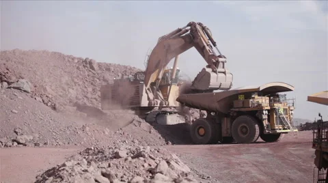 Huge Excavator. Mining Stock Footage 61681953