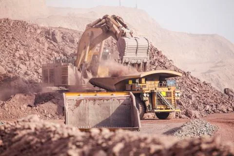 Huge Excavator. Mining Stock Photos