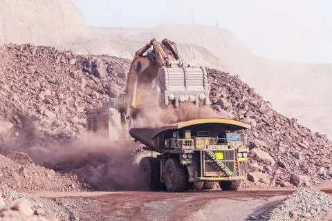 Huge Excavator. Mining Stock Photos