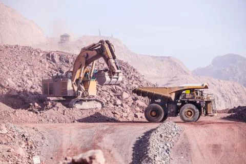 Huge Excavator. Mining Stock Photos