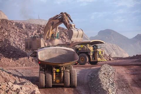 Huge Excavator. Mining Stock-Fotos