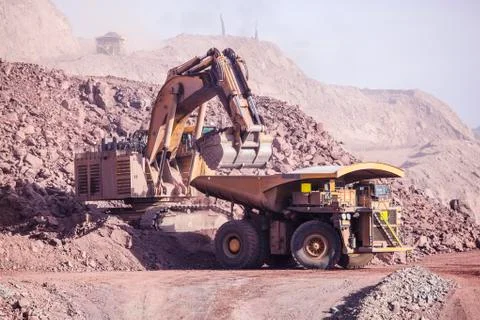 Huge Excavator. Mining Stock Photos