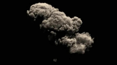 Huge Explosion with Alpha Mask Stock Footage