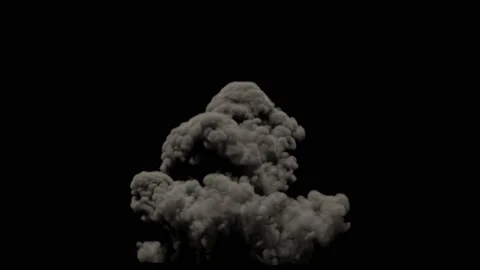 Huge Explosion with Alpha Mask Stock Footage 148937590