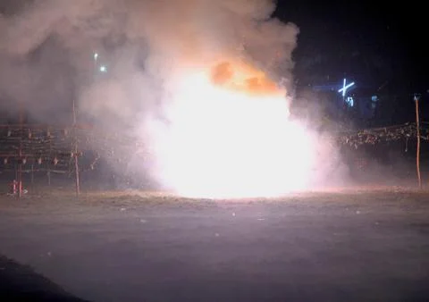 Huge explosion Stock Photos