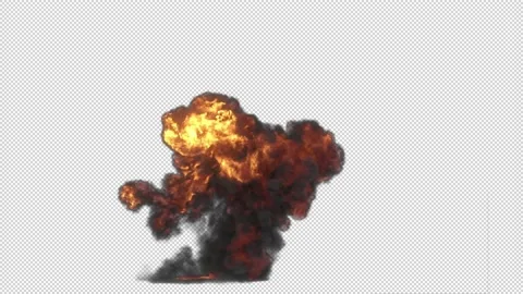 Huge Explosion Slow Motion - Alpha Channel - FullHD Stock Footage 148842383