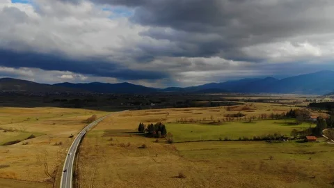A huge fields and meadows in Bosnia and Herzegovina near Bihac Stock Footage 100611958