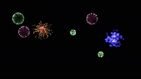Huge Fireworks 4K Animation with Alpha Channel Stock Footage 40670111