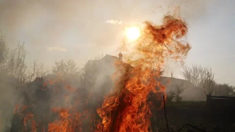 A huge flame in the background of the sun Stock Footage 89415814