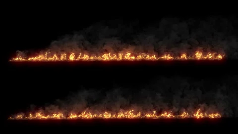 Huge flames of a burning surface with black smoke. Stock Footage 301231741