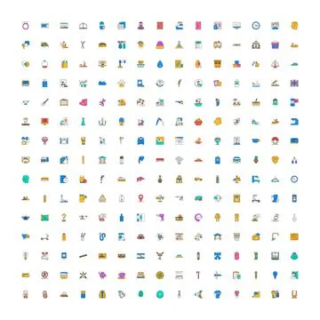 Huge flat design icon set for various concepts イラスト素材