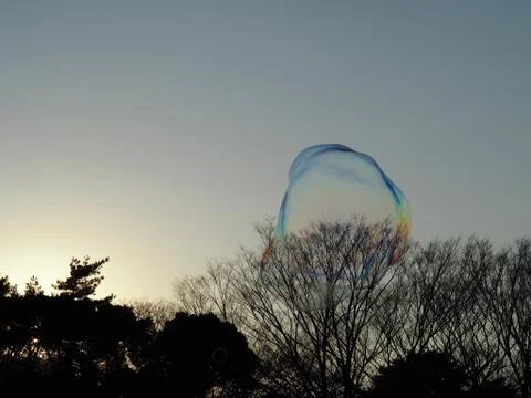 A huge floating bubble about to burst... Stock Photos