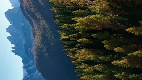 Huge forest area, in the center of large mountain ranges. Stock Footage 225724373