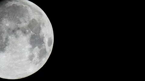 Huge Full Moon Covered By Dark Clouds 스톡 동영상 128660187