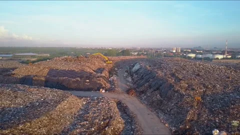 A huge garbage dump. Stock Footage 130811663