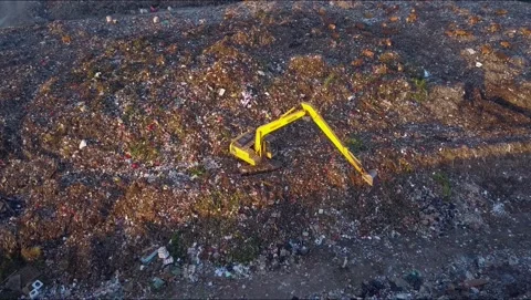 A huge garbage dump. Stock Footage 131096099