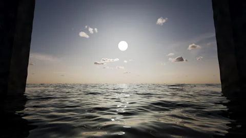 Huge gates to the sea open and launch into a new life. Stock Footage 246944366